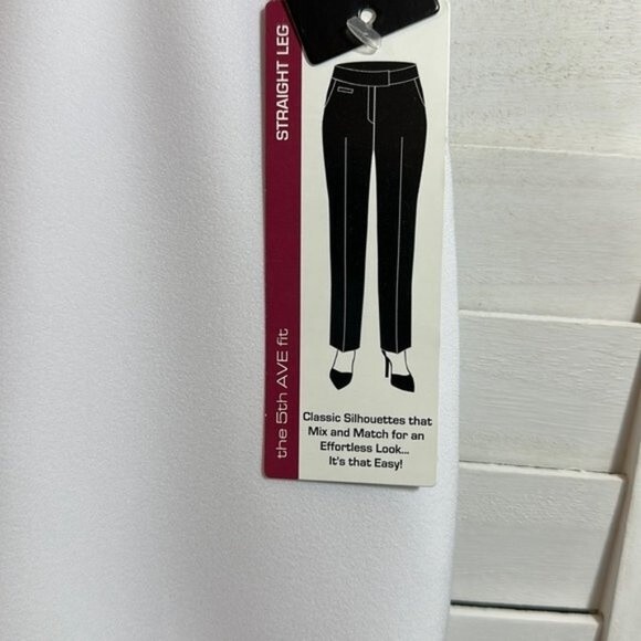White Dress Pants Size 16 Straight Leg Investments NWT - Picture 11 of 12